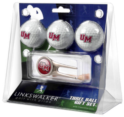 Massachusetts Minutemen 3 Golf Ball Gift Pack with Cap Tool