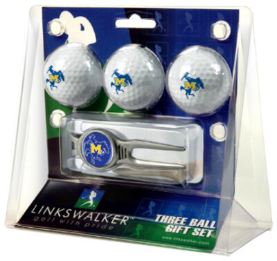 McNeese State Cowboys 3 Ball Golf Gift Pack with Kool Tool