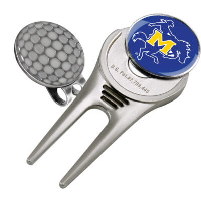 McNeese State Cowboys Divot Tool Hat Clip with Golf Ball Marker (Set of 2)