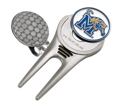 Memphis Tigers Divot Tool Hat Clip with Golf Ball Marker (Set of 2)