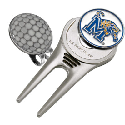 Memphis Tigers Divot Tool Hat Clip with Golf Ball Marker (Set of 2)