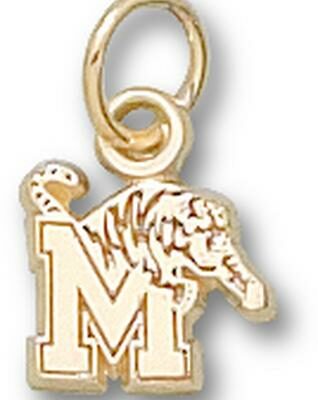 Memphis Tigers "M Tiger" 1/4" Charm - 10KT Gold Jewelry