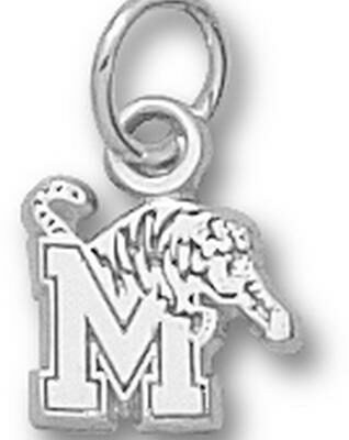 Memphis Tigers "M Tiger" 1/4" Charm - Sterling Silver Jewelry