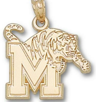 Memphis Tigers "M Tiger" 5/8" Pendant - 10KT Gold Jewelry