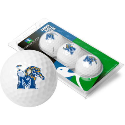 Memphis Tigers Top Flite XL Golf Balls 3 Ball Sleeve (Set of 3)