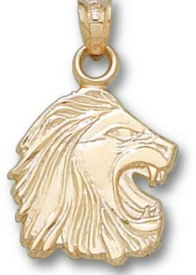 Methodist College Monarchs 3-D "Lion Head" 3/4" Pendant - 14KT Gold Jewelry