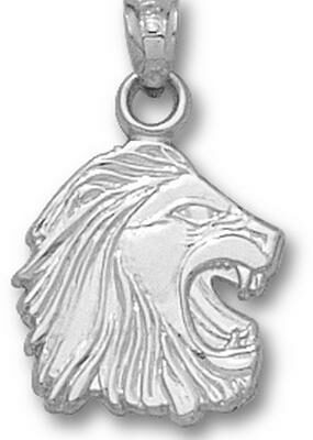 Methodist College Monarchs 3-D "Lion Head" 3/4" Pendant - Sterling Silver Jewelry