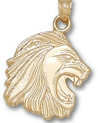 Methodist College Monarchs 3-D "Lion Head" 5/8" Pendant - 14KT Gold Jewelry