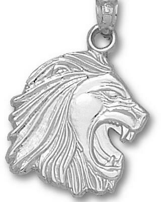 Methodist College Monarchs 3-D "Lion Head" 5/8" Pendant - Sterling Silver Jewelry