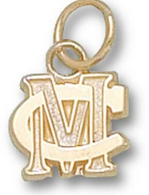 Methodist College Monarchs "MC" 5/16" Charm - 10KT Gold Jewelry