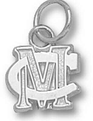 Methodist College Monarchs "MC" 5/16" Charm - Sterling Silver Jewelry