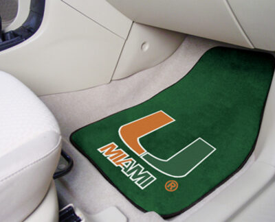 Miami Hurricanes 27" x 18" Auto Floor Mat (Set of 2 Car Mats)