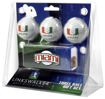 Miami Hurricanes 3 Ball Gift Pack with Hat Clip