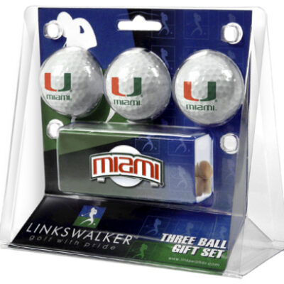 Miami Hurricanes 3 Ball Gift Pack with Hat Clip