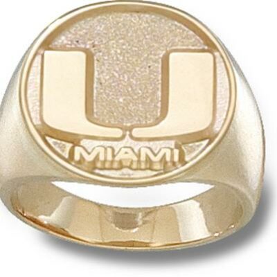 Miami Hurricanes Circle "U" Men's Ring Size 10 1/2 - 10KT Gold Jewelry