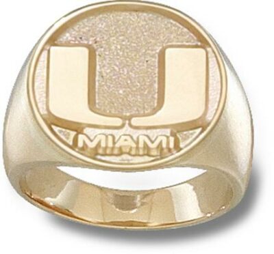 Miami Hurricanes Circle "U" Men's Ring Size 10 1/2 - 14KT Gold Jewelry