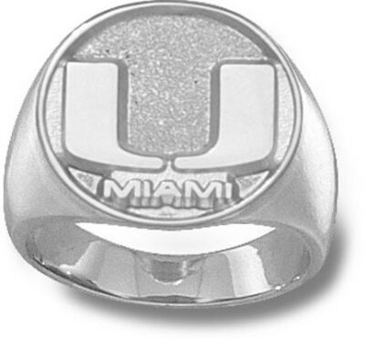 Miami Hurricanes Circle "U" Men's Ring Size 10 1/2 - Sterling Silver Jewelry