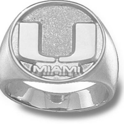 Miami Hurricanes Circle "U" Men's Ring Size 10 1/2 - Sterling Silver Jewelry