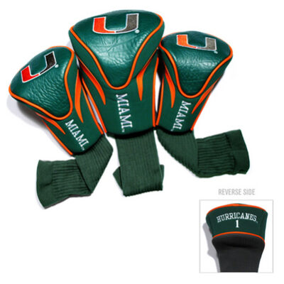 Miami Hurricanes Contour Fit Golf Headcover (3-Pack)