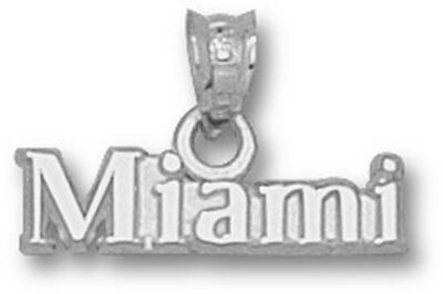 Miami Hurricanes "Miami" Pendant - Sterling Silver Jewelry