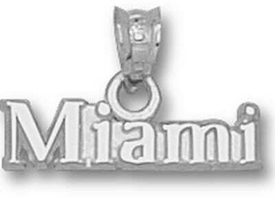 Miami Hurricanes "Miami" Pendant - Sterling Silver Jewelry