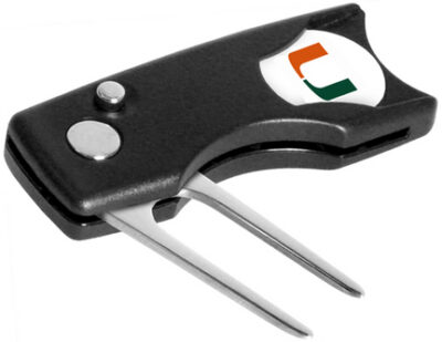 Miami Hurricanes Spring Action Divot Tool with Golf Ball Marker (Set of 2)