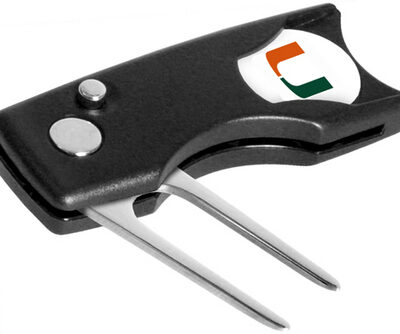 Miami Hurricanes Spring Action Divot Tool with Golf Ball Marker (Set of 2)