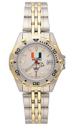 Miami Hurricanes "U with Miami" All Star Watch with Stainless Steel Band - Women's