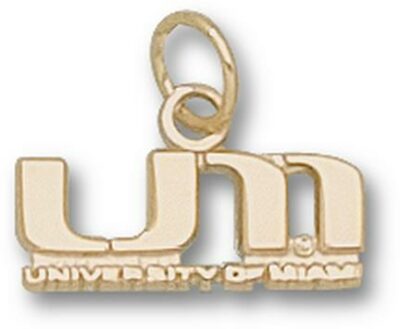 Miami Hurricanes "UM" Charm - 14KT Gold Jewelry