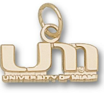 Miami Hurricanes "UM" Charm - 14KT Gold Jewelry