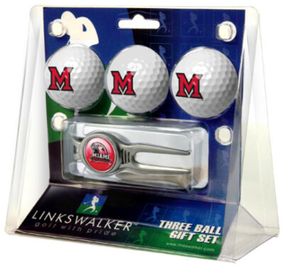 Miami (Ohio) RedHawks 3 Ball Golf Gift Pack with Kool Tool