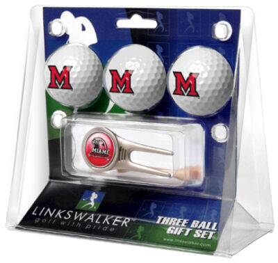 Miami (Ohio) RedHawks 3 Golf Ball Gift Pack with Cap Tool