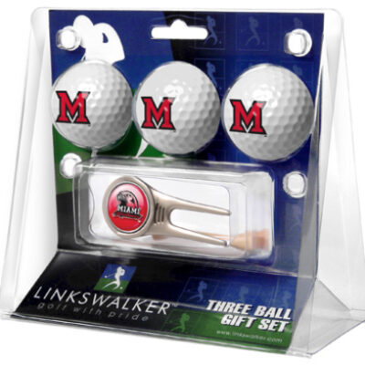 Miami (Ohio) RedHawks 3 Golf Ball Gift Pack with Cap Tool