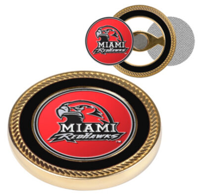 Miami (Ohio) RedHawks Challenge Coin with Ball Markers (Set of 2)