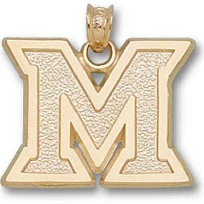 Miami (Ohio) RedHawks "M" Pendant - 14KT Gold Jewelry