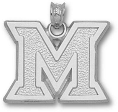 Miami (Ohio) RedHawks "M" Pendant - Sterling Silver Jewelry