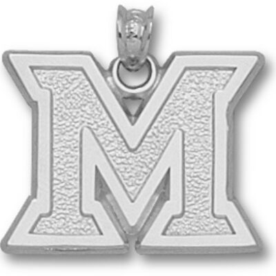 Miami (Ohio) RedHawks "M" Pendant - Sterling Silver Jewelry