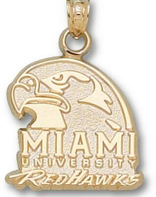 Miami (Ohio) RedHawks "Miami University RedHawks Hawk Head" Pendant - 14KT Gold Jewelry