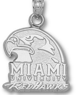 Miami (Ohio) RedHawks "Miami University RedHawks Hawk Head" Pendant - Sterling Silver Jewelry