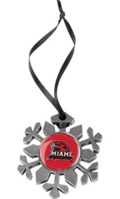 Miami (Ohio) RedHawks Snowflake Ornament (Set of 2)