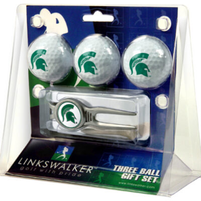 Michigan State Spartans 3 Ball Golf Gift Pack with Kool Tool