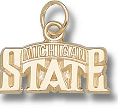 Michigan State Spartans "Bridge Design Logo" 5/16" Charm - 14KT Gold Jewelry