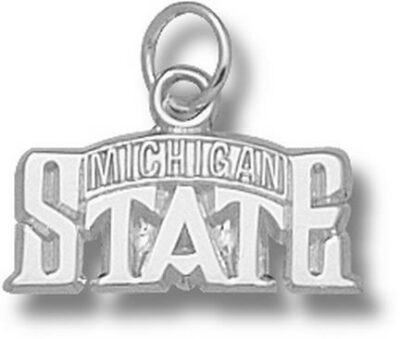 Michigan State Spartans "Bridge Design Logo" 5/16" Charm - Sterling Silver Jewelry