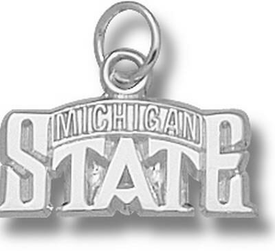 Michigan State Spartans "Bridge Design Logo" 5/16" Charm - Sterling Silver Jewelry