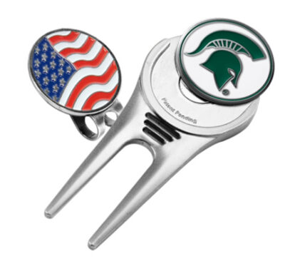 Michigan State Spartans Divot Tool Hat Clip with Ball Marker (Set of 2)