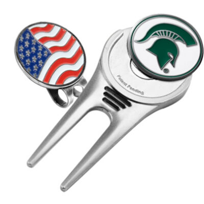 Michigan State Spartans Divot Tool Hat Clip with Ball Marker (Set of 2)