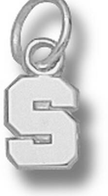 Michigan State Spartans Polished "S" 1/4" Charm - Sterling Silver Jewelry