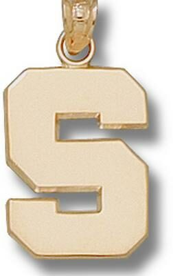 Michigan State Spartans Polished "S" 5/8" Pendant - 14KT Gold Jewelry