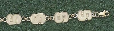 Michigan State Spartans "S" 7.75" Bracelet - 14KT Gold Jewelry