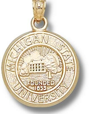 Michigan State Spartans "Seal" Pendant - 14KT Gold Jewelry